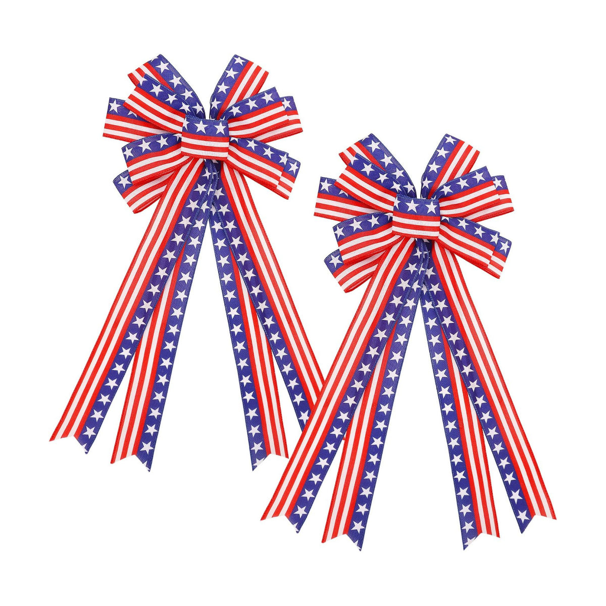 2PCS Large 4th of July Wreath Bows for Independence Day Front Door Decor