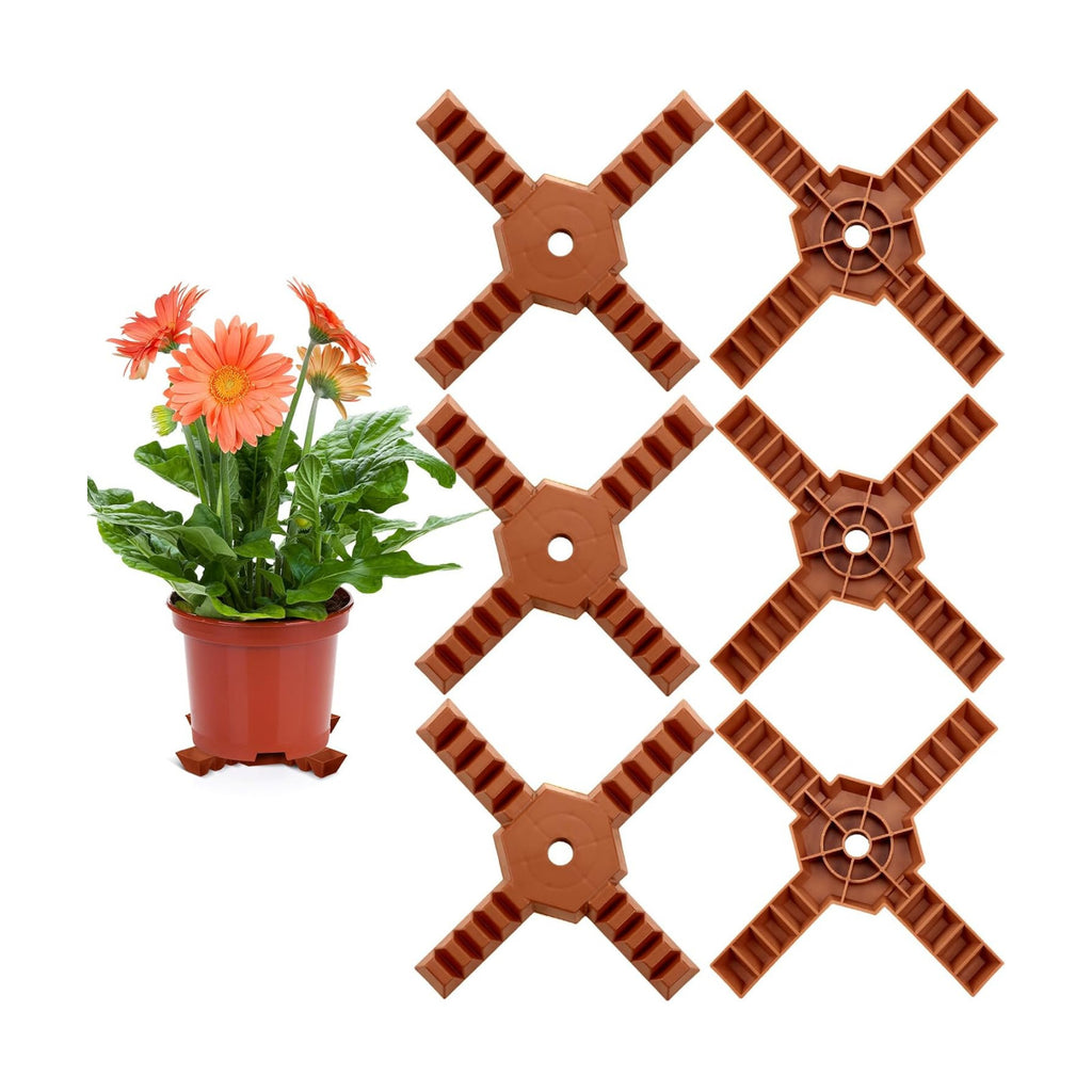Panelee 6 Pcs Plant Pot Stand Riser 12 inch Plastic Under Plant Stand Adjustable Cuttable Prevent Water Damage for