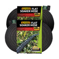 Flat Soaker Hoses for Garden 100 ft 2Pack, Cloth Soaker Hose 200 ft for Efficient & Effective Watering – Garden Soaking