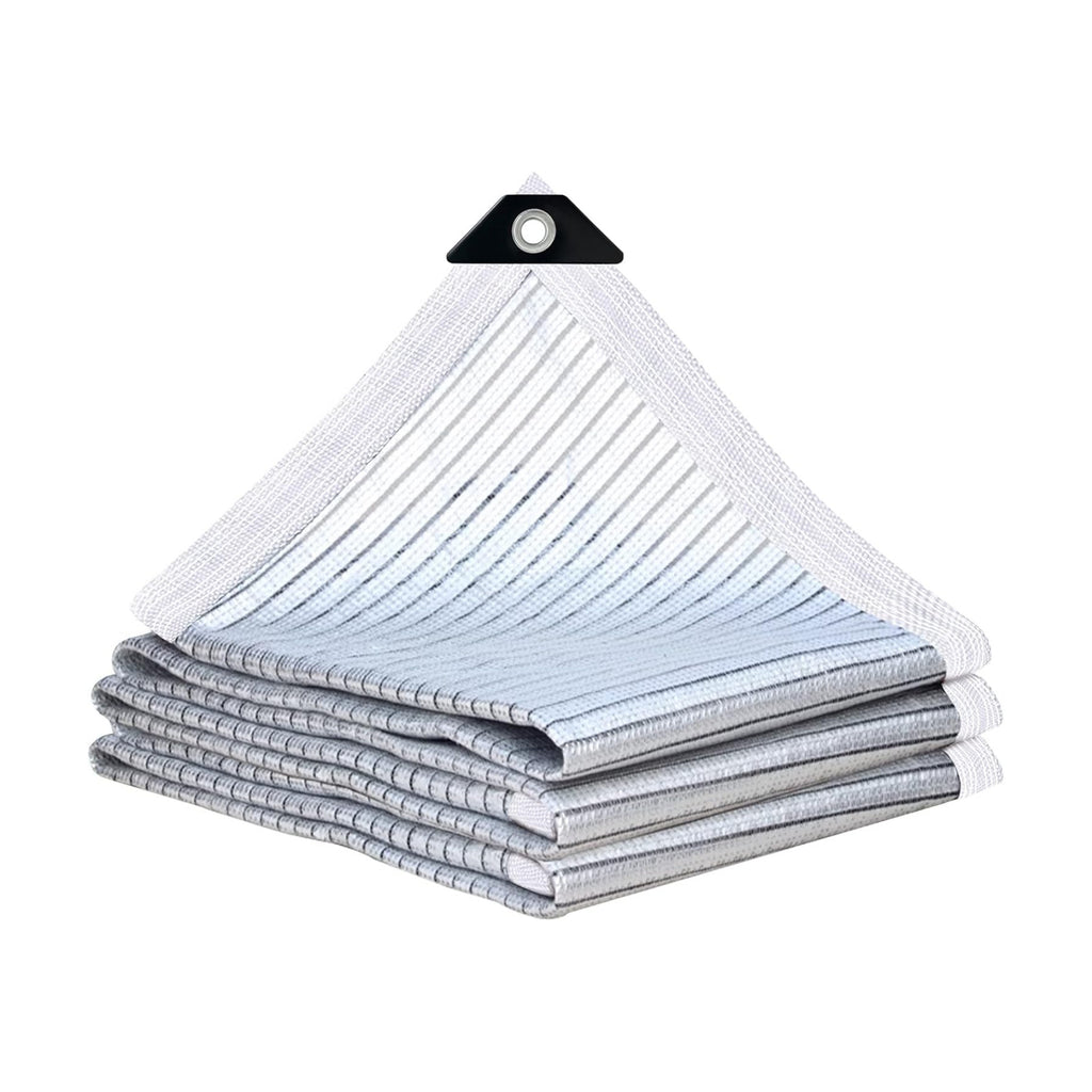 Reflective Aluminet Shade Cloth with Grommets,90% Aluminum Shade Cloth - for Cars,Outdoor Shade Cover for Patio