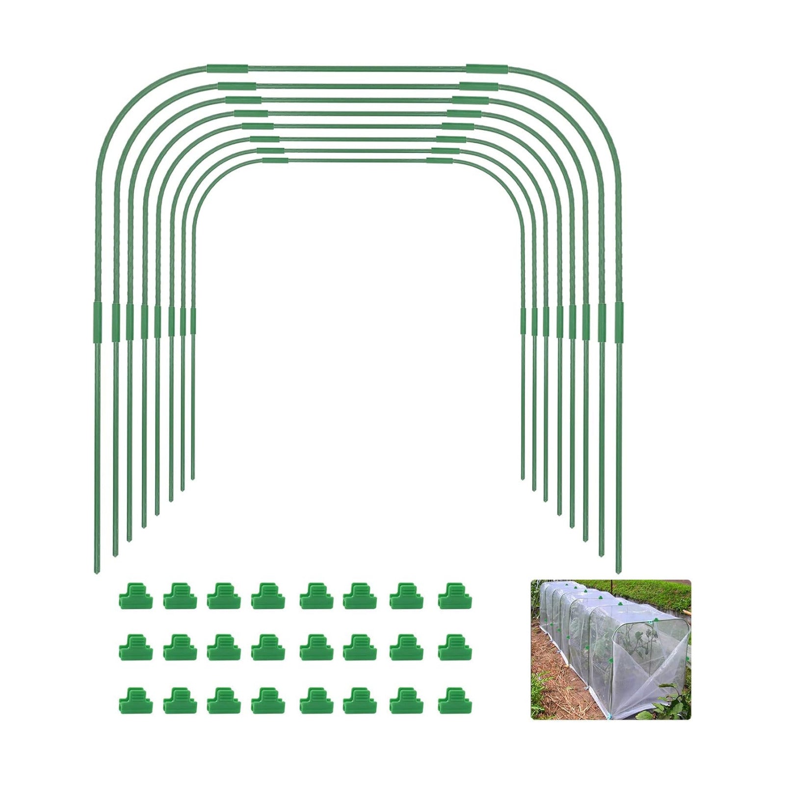 Greenhouse Hoops for Raised beds ,8 Sets Garden Hoops of 41.3'' x 31.5'' Detachable Rust-Free Garden Tunnel for Garden