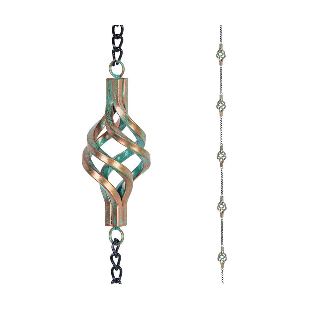 dreamysoul 9.7FT Rain Chain, Iron Rain Chain for Gutters, Bronze Bird Cage Decorative Rain Chains for Downspouts