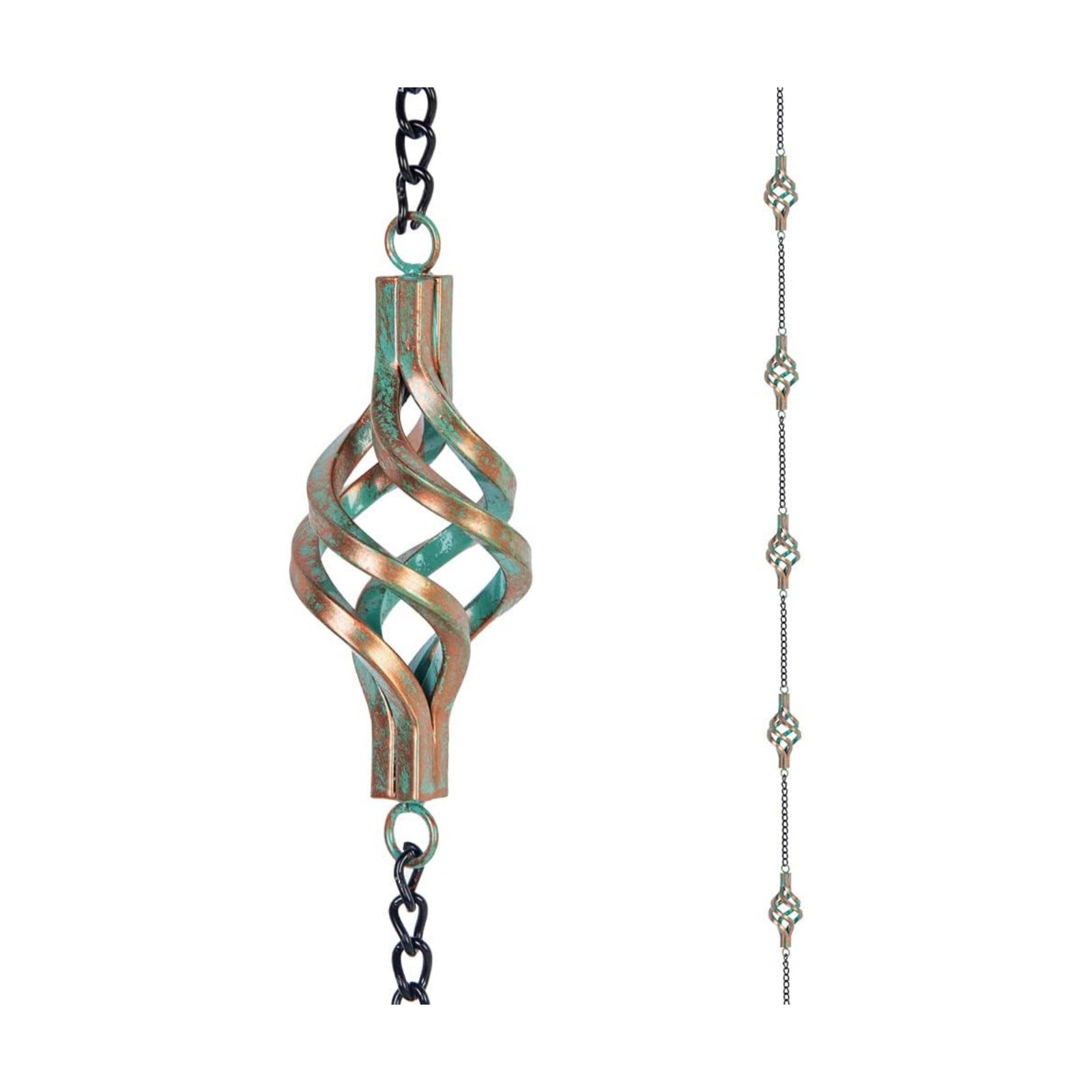 dreamysoul 9.7FT Rain Chain, Iron Rain Chain for Gutters, Bronze Bird Cage Decorative Rain Chains for Downspouts