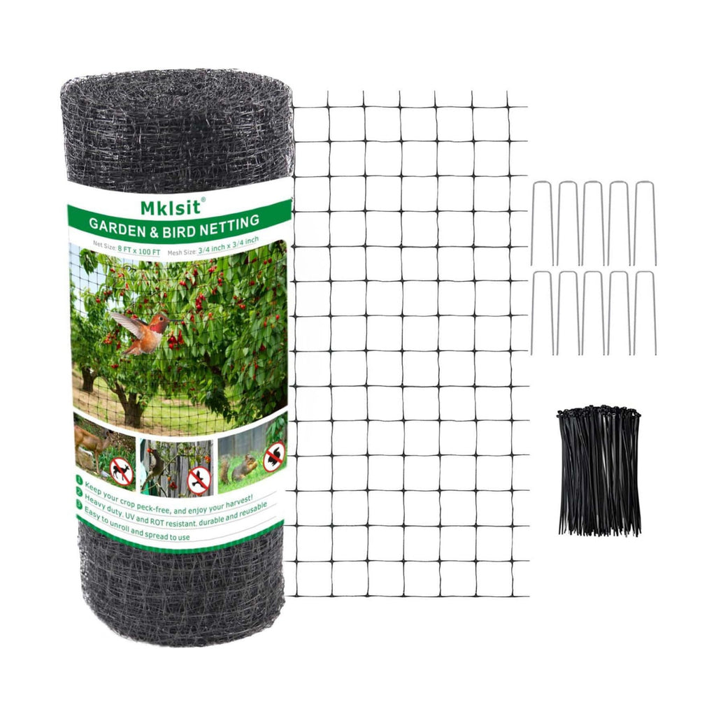 Mklsit Deer Netting Fence, 8ftx100ft Garden Netting Heavy Duty Bird Netting | UV Resistant, Garden Fruit Trees
