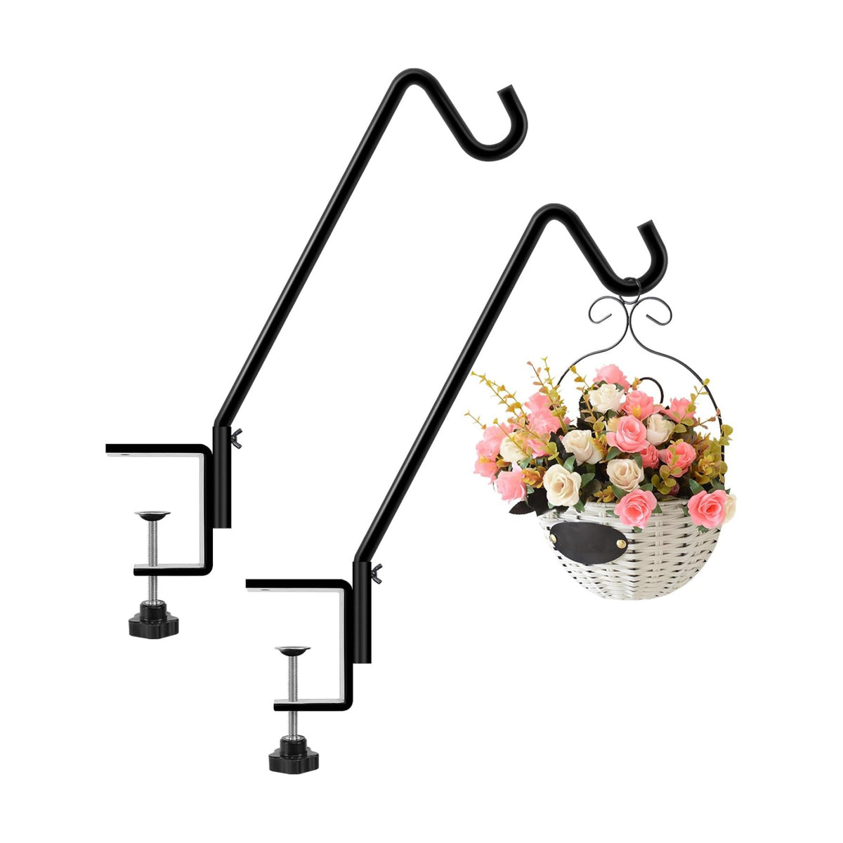 FEED GARDEN 2 Pack 14 Inch Deck Hook, Deck Bird Feeder Hanger, Applicable Deck Thickness 1 Inch-3 Inch