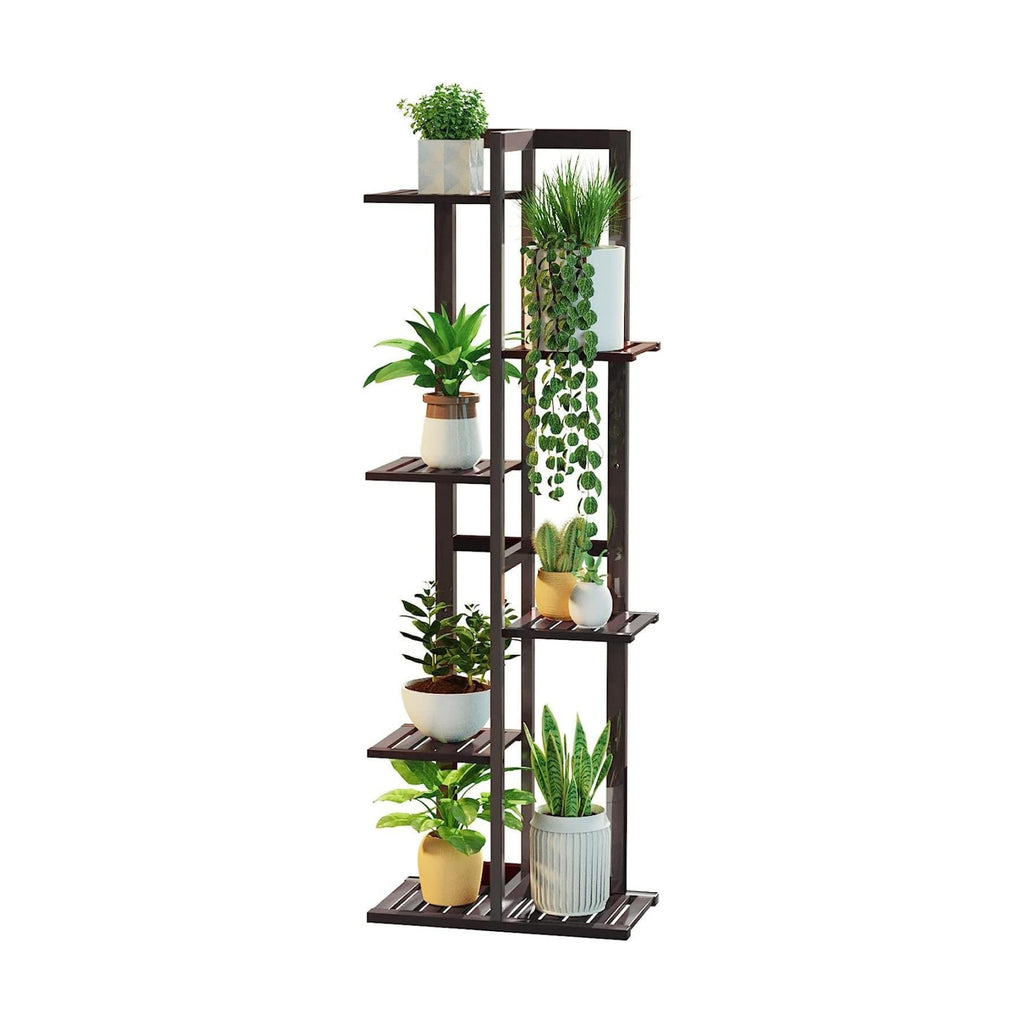 DolceLuna Plant Stand Indoor 6 Tier, Bamboo Plant Shelf Corner Flower Rack | Elegant 46 Inch Tall for Multiple Plants