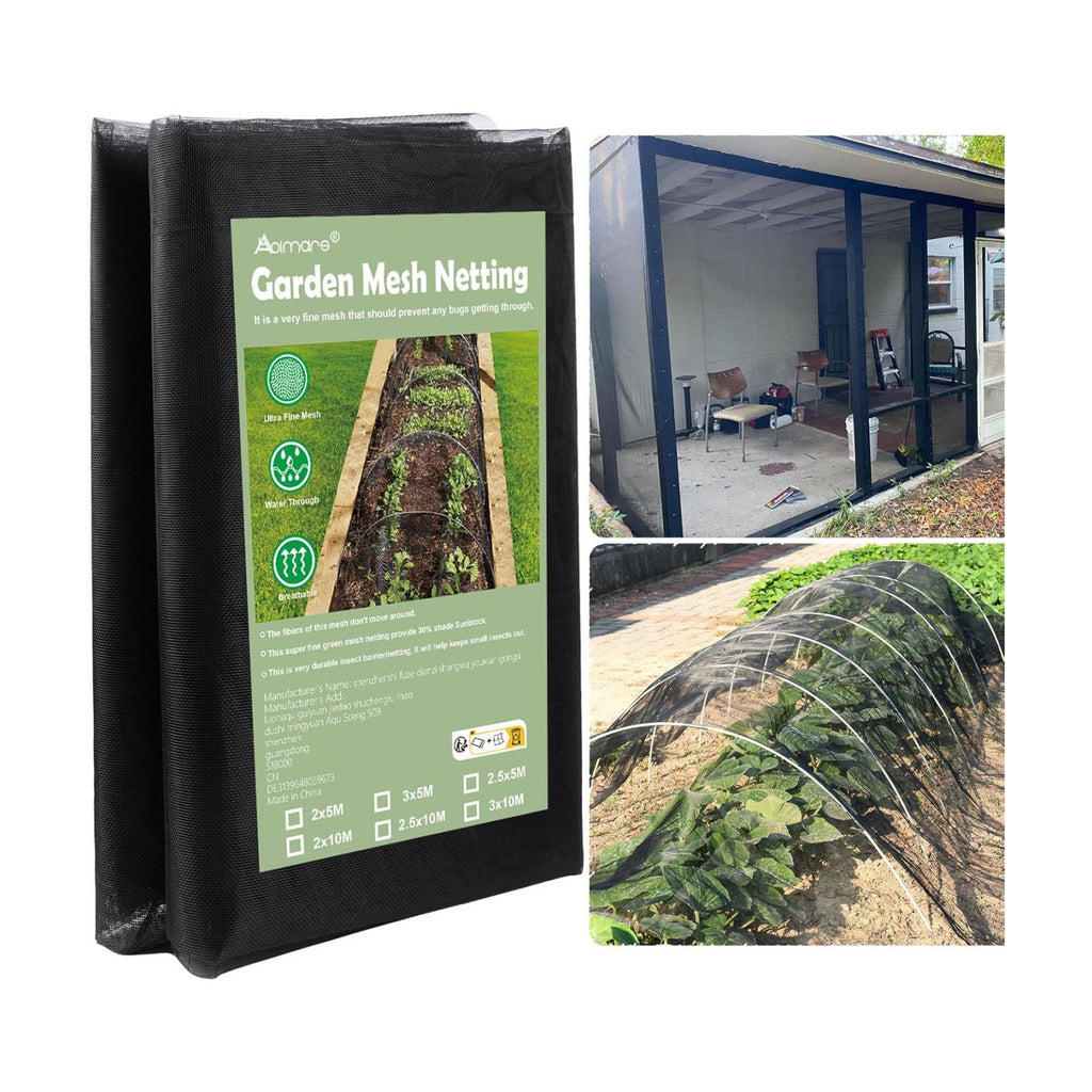 Thicker Garden Mesh Netting, 10’ x 33’ Ultra Fine Black Plant Row Covers for Vegetables Plants Fruits Flowers