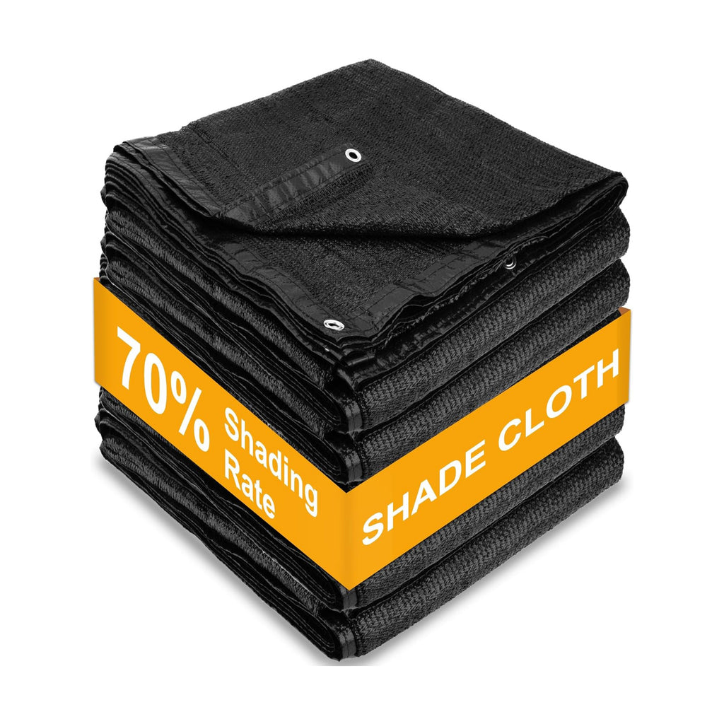 SPORTYOUTH Shade Cloth, 70% Black Sunblock Cover for Patio, 10x50 Ft Shade Mesh Tarp with Grommets UV Resistant for
