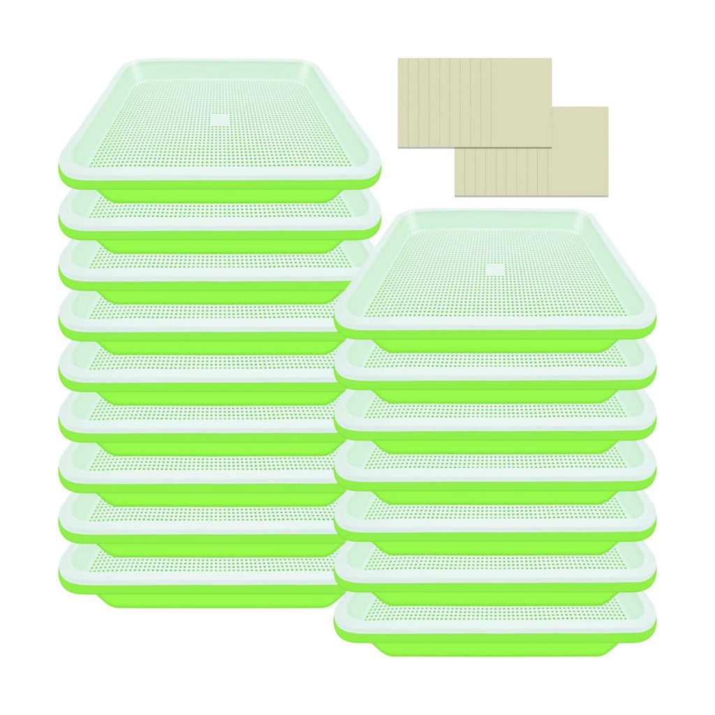16 Pack Seed Sprouter Trays- Soil-Free Cultivation Germination Tray, BPA Free Nursery Tray with Planting Paper for