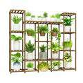 Bamworld Large Plant Stand Indoor Outdoor Hanging Shelf for Multiple PlantsTall Large Holder for Living Room Patio