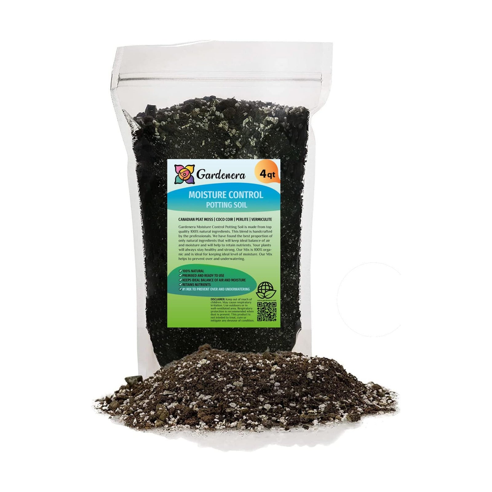 Organic Moisture Control Potting Mix - Absorbs 33% More Water Than Basic Potting Soil - 4 Quart