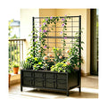 Zhongma Sturdy Raised Garden Bed with Trellis (15.75 x 35.43 x 48.8 in) for Vegetables Flower, Planter Box for Backyard