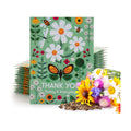 Thank You Packet - Pollinator Flower Mix - 25 Seed Packets - Perfect Eco-Friendly Thank You Gift - Non GMO Seeds, Green
