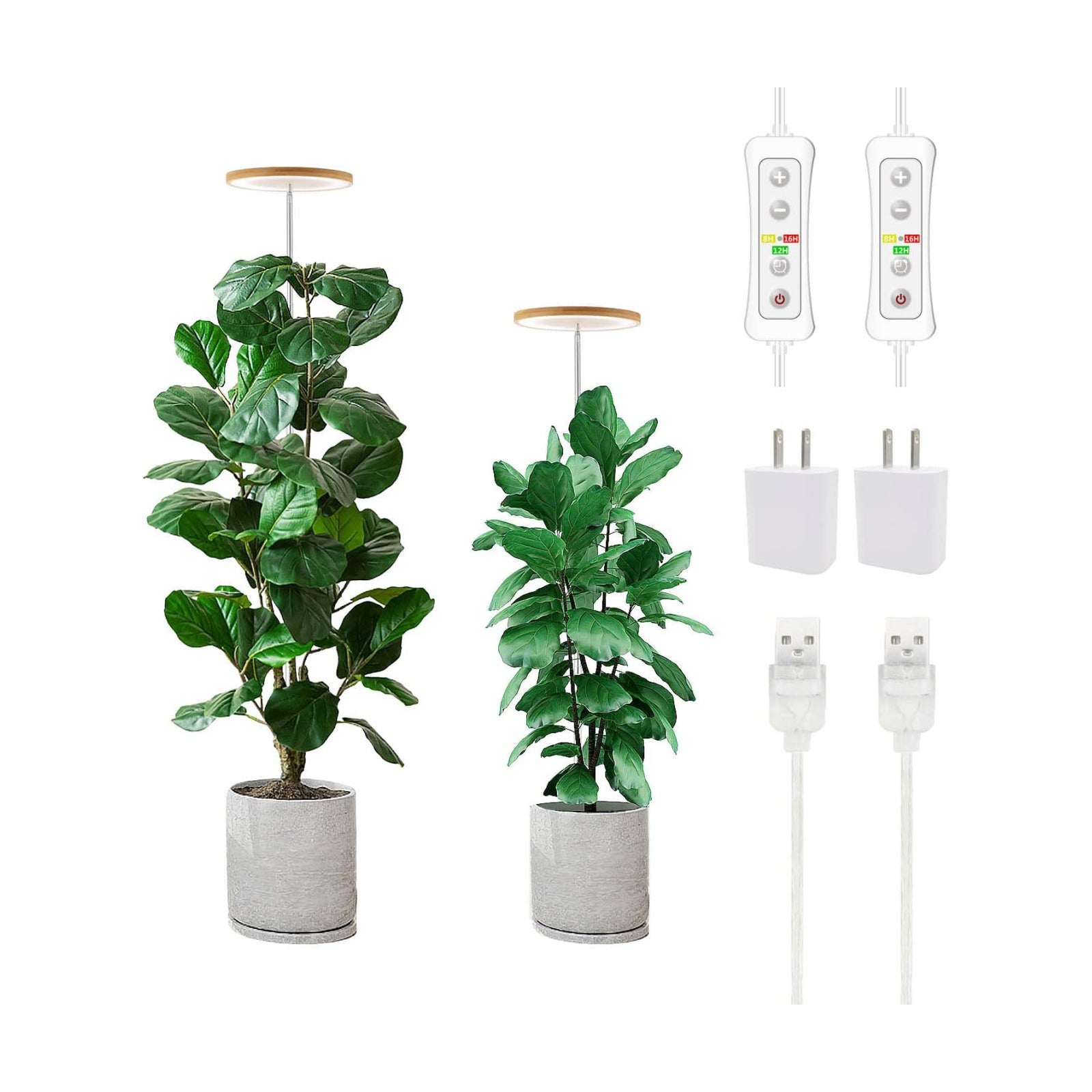 Plant Grow Light, LED Growing Light Full Spectrum for Indoor Plants,Height Adjustable, Automatic Timer, 5V Low Safe