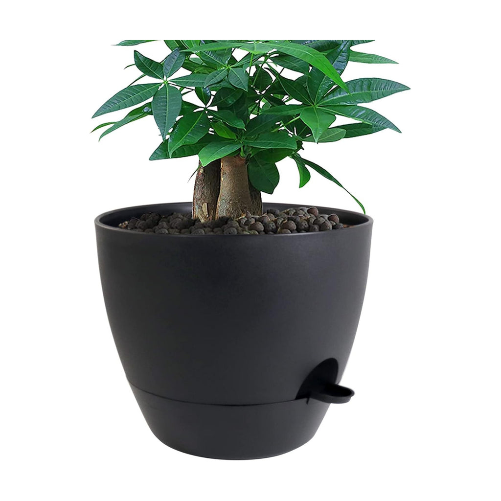 UOUZ 12 inch Large Self Watering Pots, Plastic Planters with 60oZ Removable Deep Reservoir and Multi Mesh Drainage