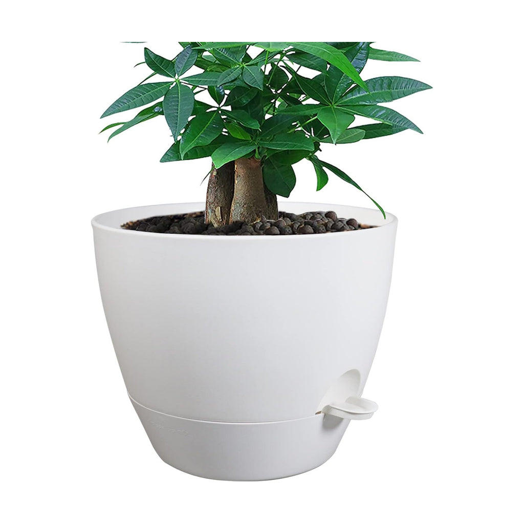 UOUZ 12inch Self Watering Pots, Plastic Planters with Mesh Drainage Holes and Deep Reservoir for Indoor Outdoor Garden