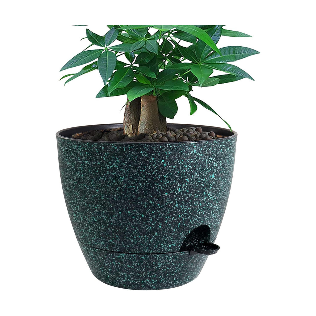 UOUZ 12 inch Large Self Watering Pots, Plastic Planters with 60oZ Removable Deep Reservoir and Multi Mesh Drainage