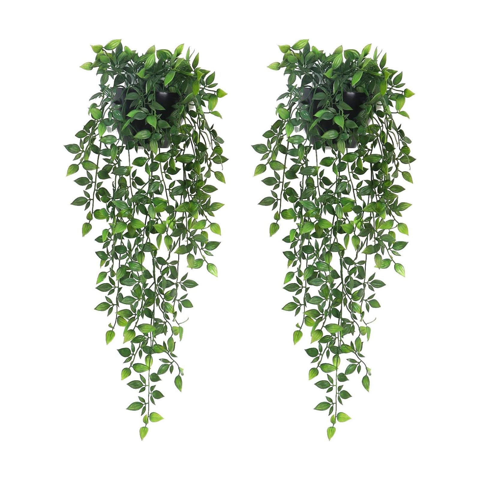 Artificial Hanging Plants,2 Pack Fake Wall Plants,Faux Mandala Vines Potted Plant,Plastic Greenery with Wall Planter