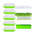 SHUESS 6 Pack Seed Sprouting Tray with Drain Holes BPA Free Nursery Tray Microgreens Growing Trays Wheatgrass Grower