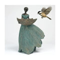 DiliComing Fairy Garden Statues Bird Feeder - 12 Inch Outdoor Fairy Statue | Resin Garden Decor, Decorative Patio Yard