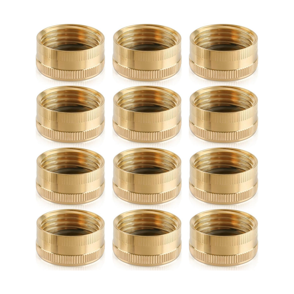 12PCS 3/4" Garden Hose Cap Garden Hose Connector Brass Cap