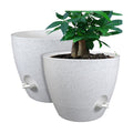 UOUZ 12inch 2Pack Large Self Watering Planters, Plastic Plant Pots with 60oZ Removable Deep Reservoir and Multi Mesh