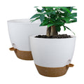 UOUZ 12inch 2Pack Large Self Watering Planters, Plastic Plant Pots with 60oZ Removable Deep Reservoir and Multi Mesh