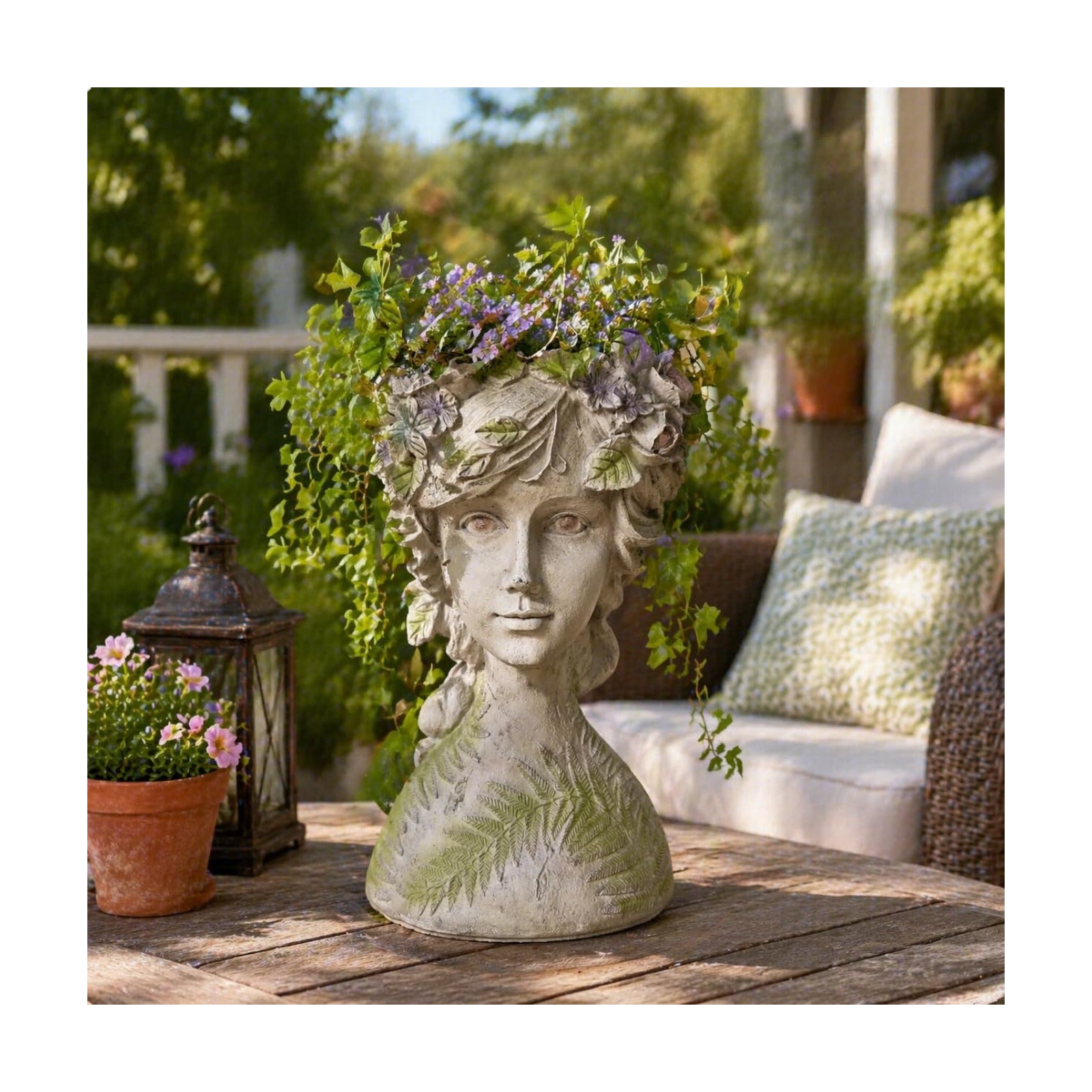 DiliComing Head-Planter Face-Planters Pot - 10 Inch Flower Pots Outdoor with Drainage Hole, Face Flower Pot Head