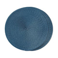 FunWheat Round Braided Placemats Set of 4 Table Mats for Dining Tables Woven Washable Non-Slip Place mats 15inch (Blue, 4pcs)