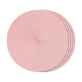 FunWheat Round Braided Placemats Set of 4 Table Mats for Dining Tables Woven Washable Non-Slip Place mats 15inch (Pink, 4pcs)