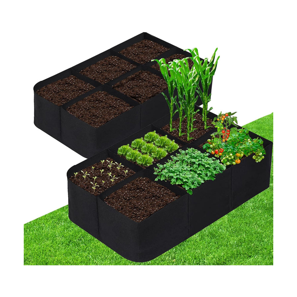 CJGQ Fabric Raised Garden Bed 4x2x1ft Garden Grow Bed Bags for Growing Herbs, Flowers and Vegetables 55 Gallon(2PACK)…