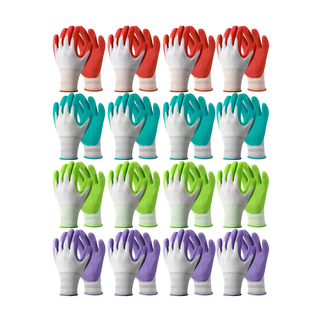 Irenare 16 Pairs Gardening Gloves Bulk for Women Breathable Rubber Coated Yard Garden Gloves Outdoor Protective with