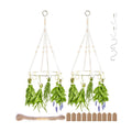 2pack Herb Drying Rack With 20pcs Golden Herb Dryer Hooks, Golden Color