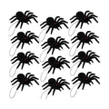 Halloween Hanging Spiders - Realistic Hairy Decorations for Party and Haunted House, 12 Pack