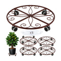 5 Pack Plant Caddy with Wheels Heavy Duty 16 Inch Large Metal Plant Stand with Wheels Plant dolly Rolling Plant Stand