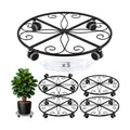 5 Pack Plant Caddy with Wheels Heavy Duty 16 Inch Large Metal Plant Stand with Wheels Plant dolly Rolling Plant Stand