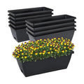 CHUKEMAOYI Window Box Planter, 10 Pack Plastic Vegetable Flower Planters Boxes 17 Inches Rectangular Flower Pots with