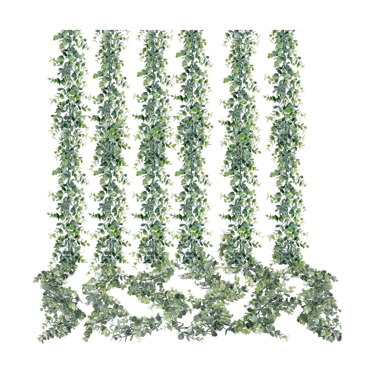 Sggvecsy Artificial Eucalyptus Garland 6 Pack Fake Eucalyptus Greenery Garland Faux Hanging Plants Artificial Vines, 5.6 Feet/Strand for Wedding Backdrop Arch Wall Table Party Outdoor Festival Decor