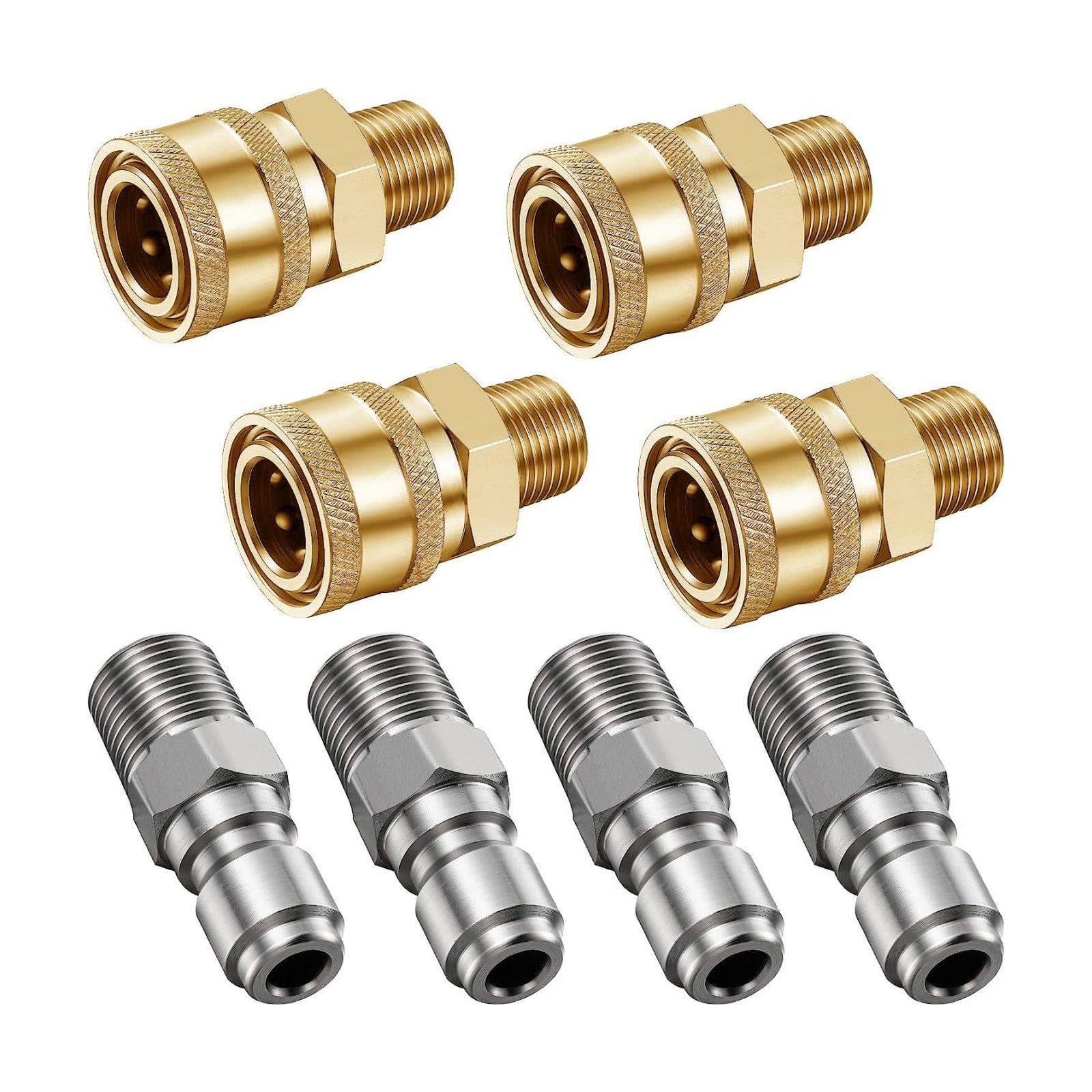 8 Pack NPT 1/4 Inch Pressure Washer Male and Female Quick Connector | Pressure Washer Adapters Pressure Washer