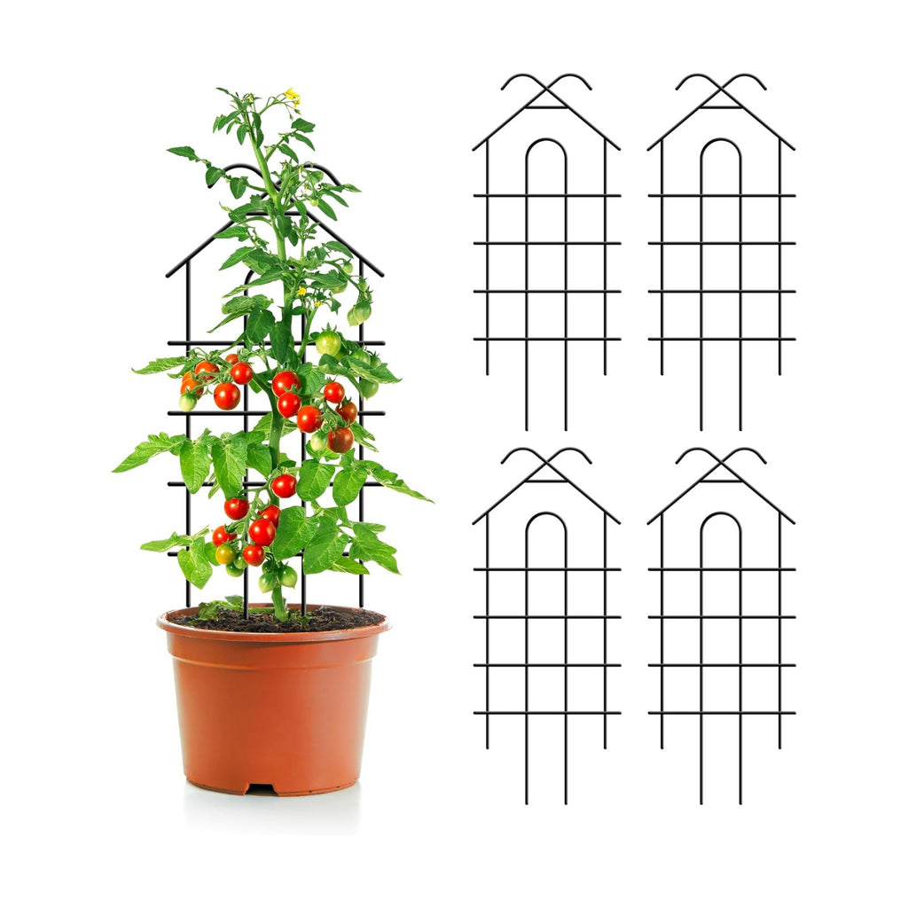 ARIFARO 4 Pack 32" Metal Garden Trellis for Climbing Plants Outdoor | 13.4" Wide Steel Trellis, for Indoor/Outdoor