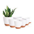 Vanslogreen Flower Pots, 8/7/6.5/6/5.5/5 Inch Self Watering Planters for Indoor Outdoor Plants with Drainage Hole