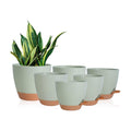 Vanslogreen Planters for Indoor Plants, 8/7/6.5/6/5.5/5 Inch Self Watering Planters with Drainage Hole, Plastic