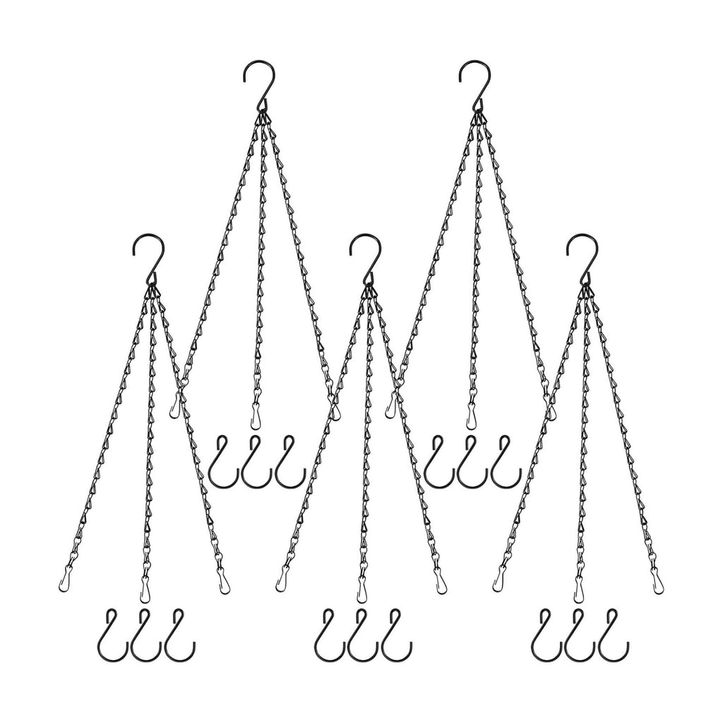 Hanging Basket Chain, 20 Inch Black 3 Point Hanging Chain