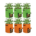 6 Pack Potato Grow Bags, 10 Gallon Planting Bags Large Fabric Pots with Flap Window Vegetable Planter Garden Pot Tall