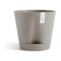 Ecopots Venice 2 Round Flower Planter with Water Reservoir, Taupe, 12" | Self-Watering, Modern Style, Durable