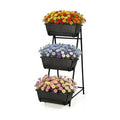 3 Tier Vertical Garden Planter Small Raised Garden Bed Freestanding Plastic Raised Planter Boxes Herb Planter Stand
