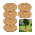 6 Pack Coconut Fiber Mulch Ring Tree Plant Protector Mat, 24 Inch | Natural Coco Coir Tree Mulch Ring Plant Pot Soil