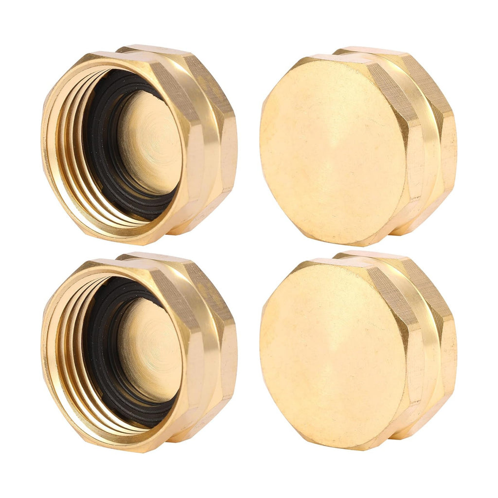 4 Pack Garden Hose End Caps with Washers