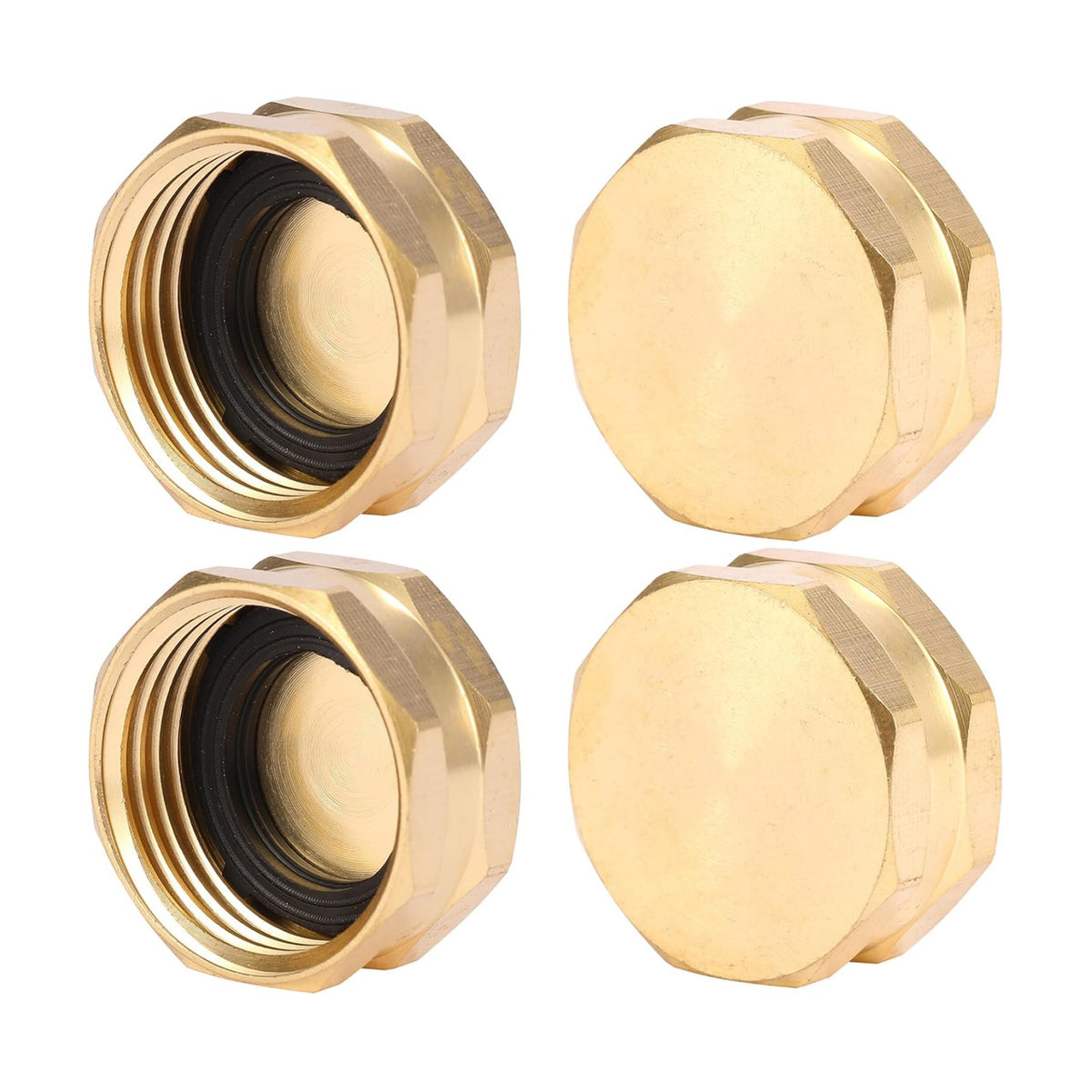4 Pack Garden Hose End Caps with Washers