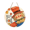 Deroro Hello Fall Scarecrow Sign for Front Door Decor, Autumn Harvest Maple